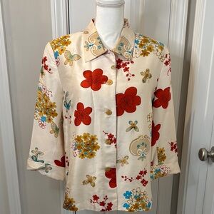 SilkLand Ivory Silk Blouse Size Large